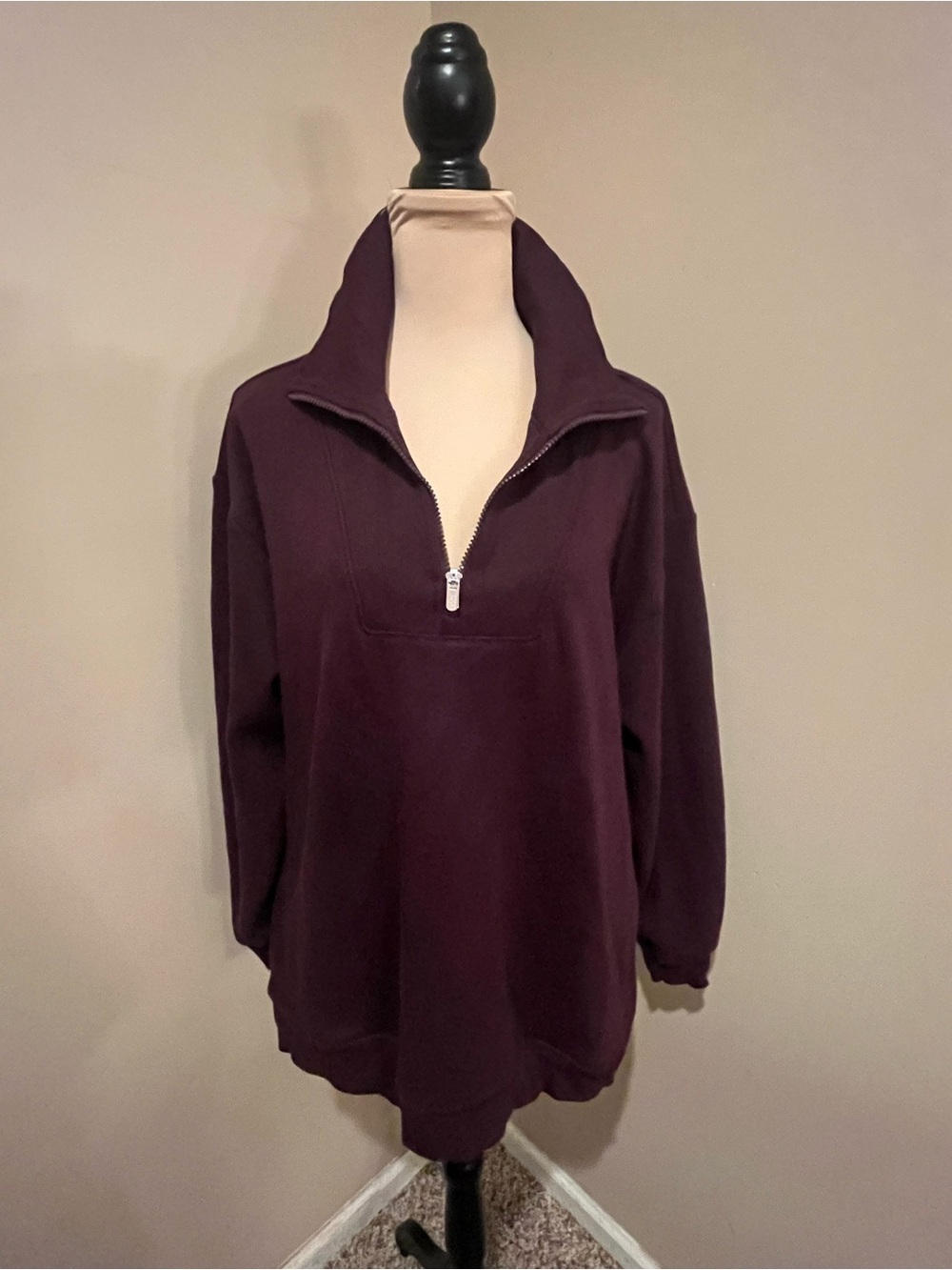 Athleta Half-Zip Pullover in Plum, Large